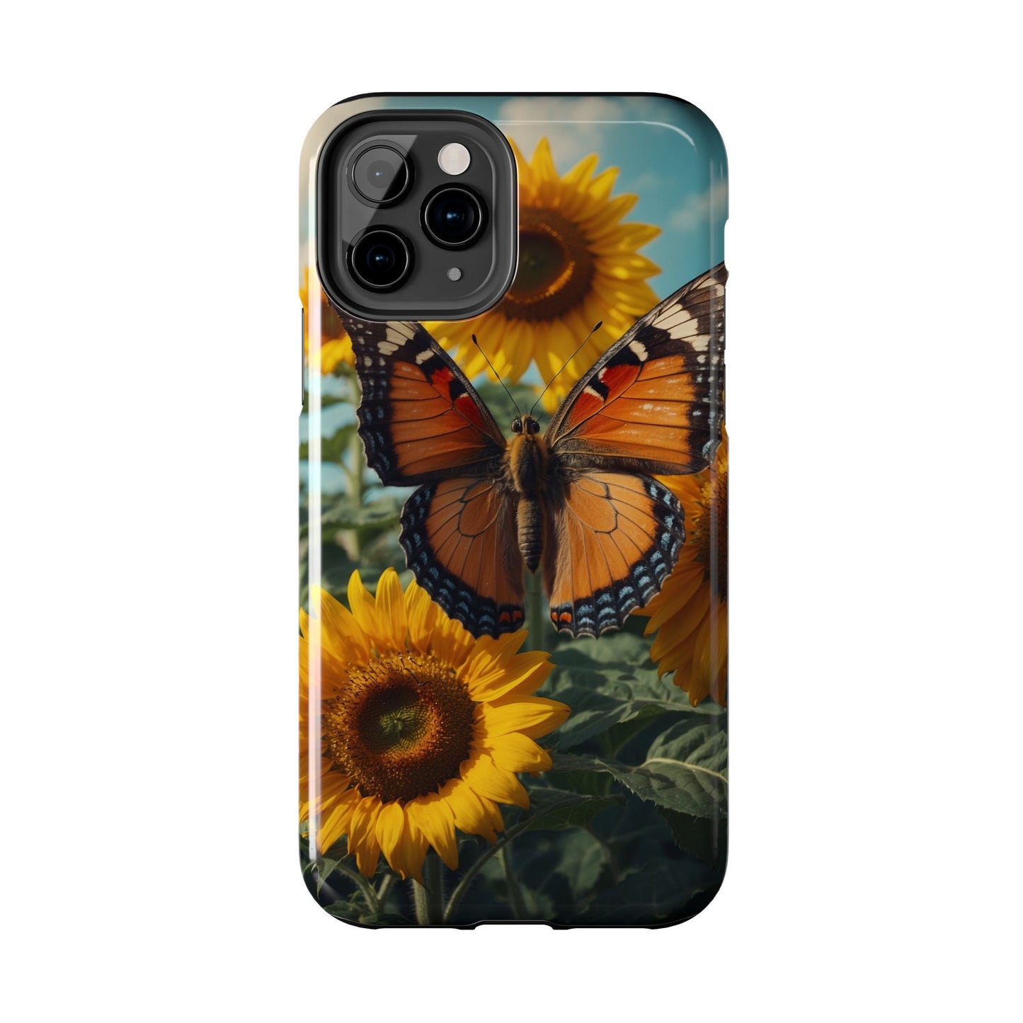 Vibrant Butterfly & Sunflower – iPhone Case