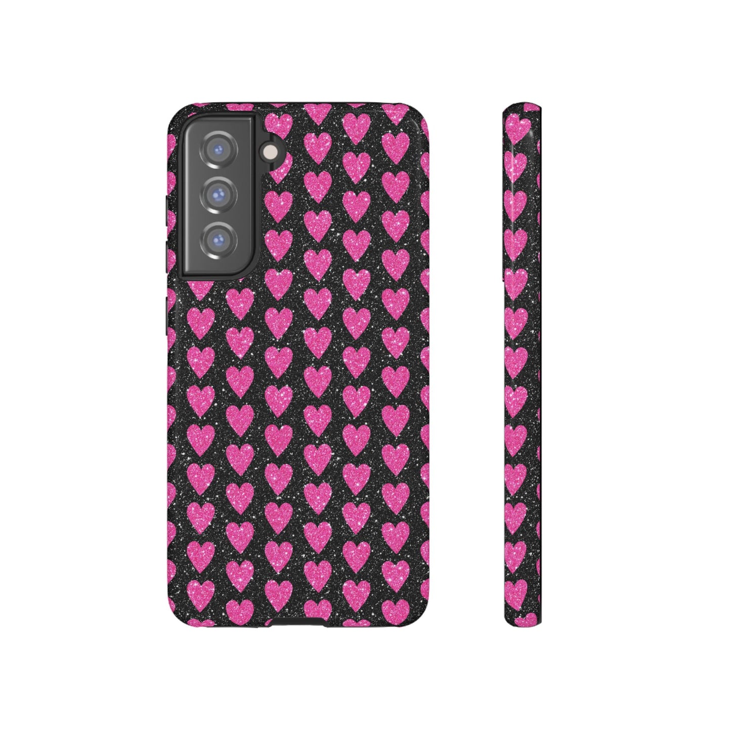 Glitter Pink Hearts Samsung Galaxy Case