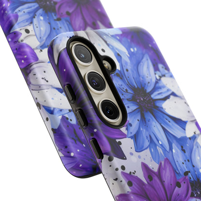 Vibrant Purple & Blue Floral Splash - Samsung Galaxy Series Case