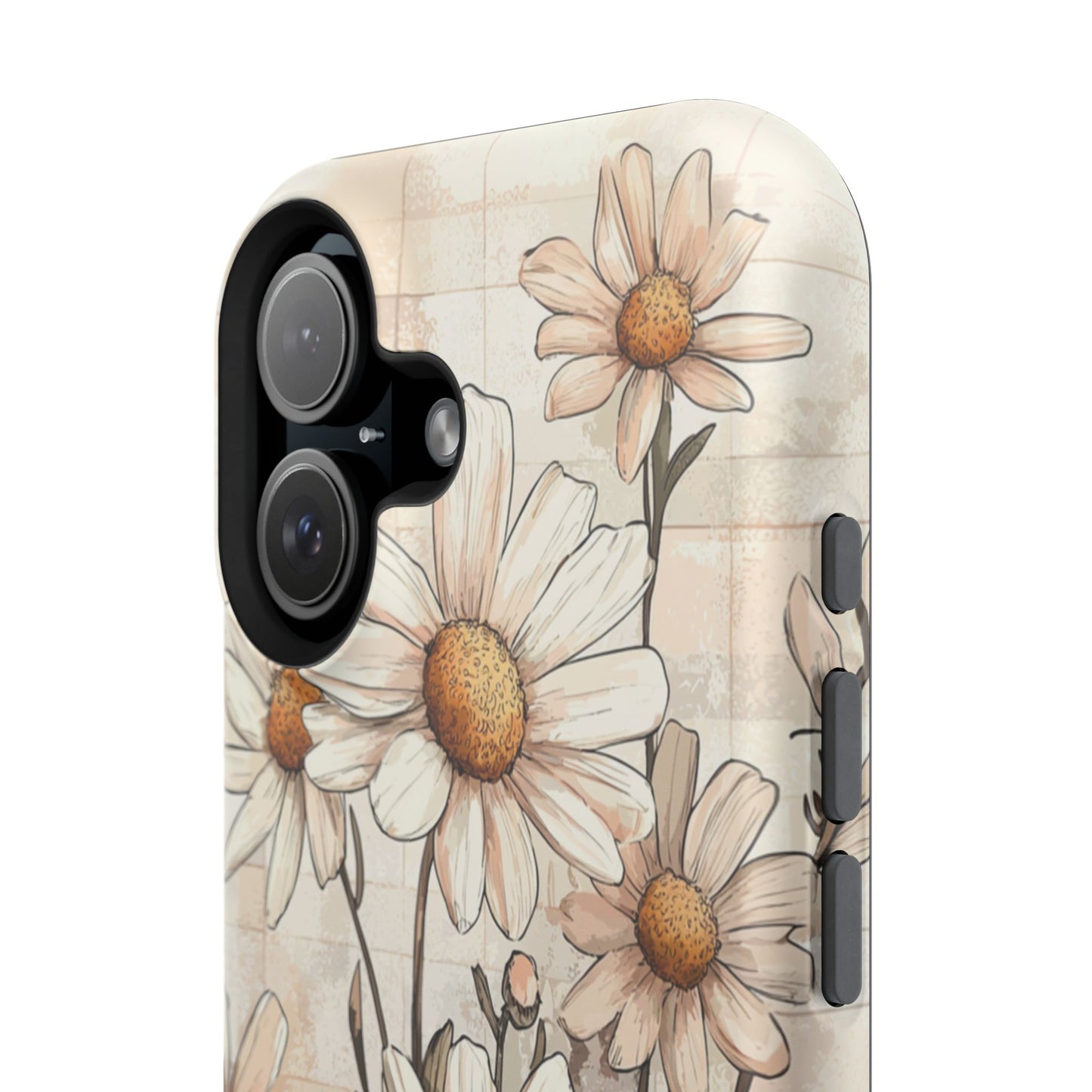 Pastel Daisy MagSafe iPhone Case - Elegant Floral Protective Cover