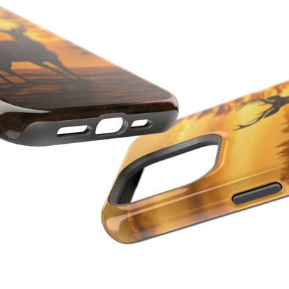 Sunset Majesty: Regal Stag – MagSafe iPhone Case