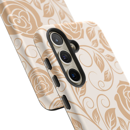 Vintage Rose Vine Tough Samsung Galaxy Case – Elegant Floral Pattern with Dual-Layer Protection