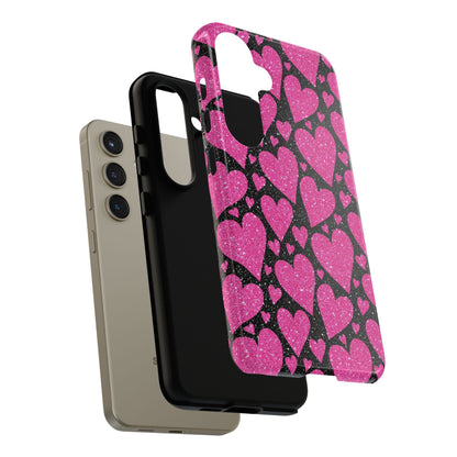 Glitter Hearts Samsung Galaxy Case