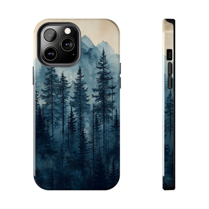 Misty Forest iPhone Case - Nature-Inspired Mountain Scene Protective Cover