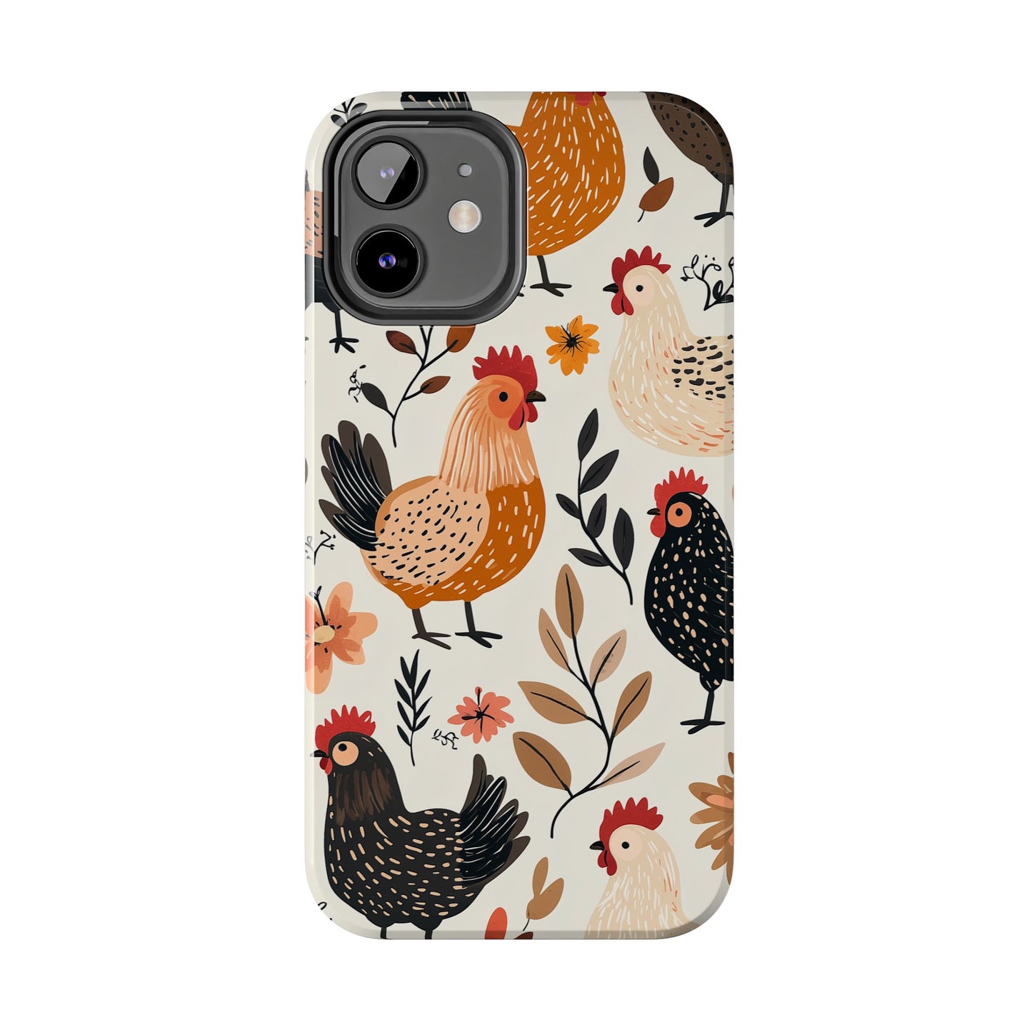 iPhone Case: Cluckin' Vintage – Chickens & Leaves