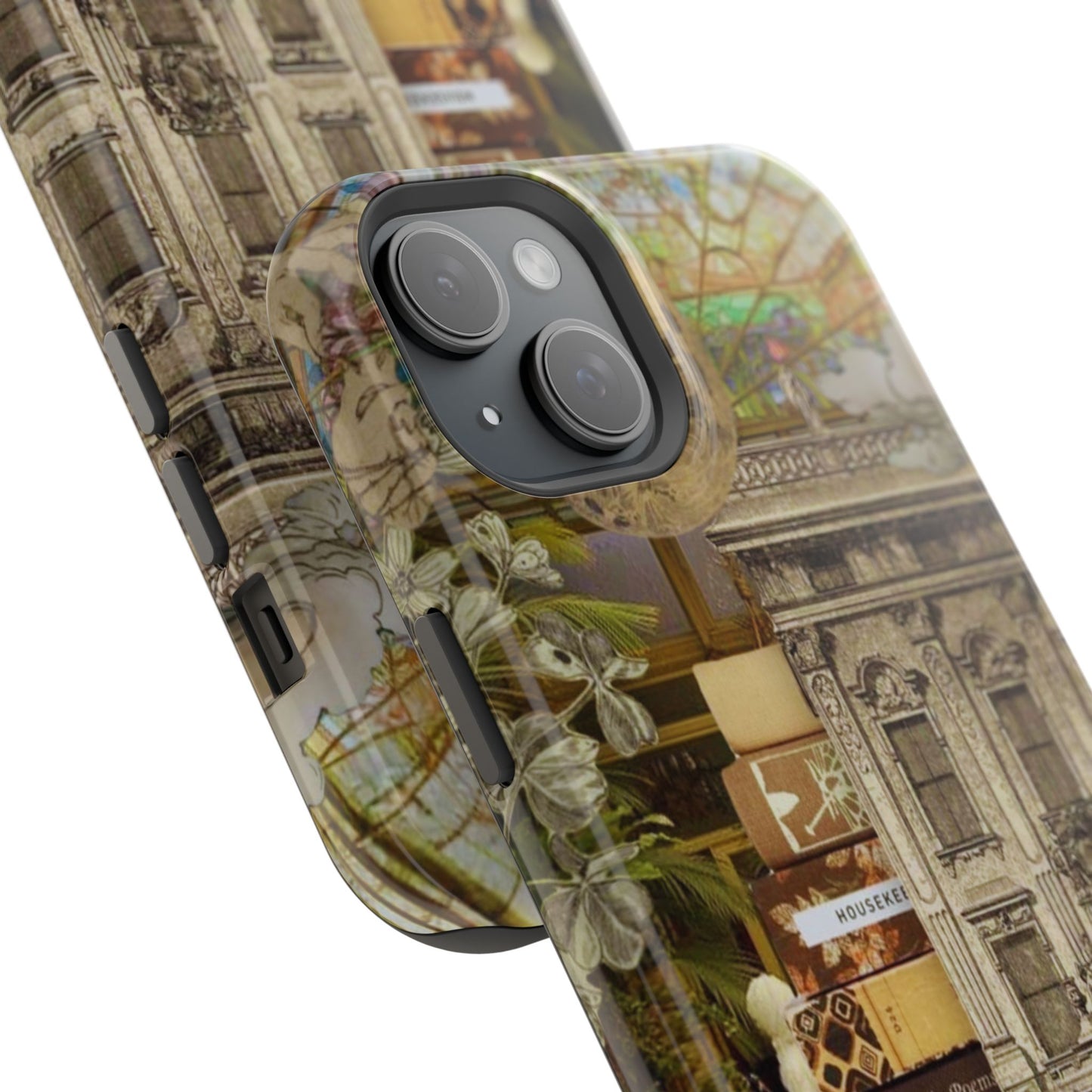 Whimsical Road Trip Collage MagSafe iPhone Case – Dual-Layer Protection with Vintage Art and Adventure Design