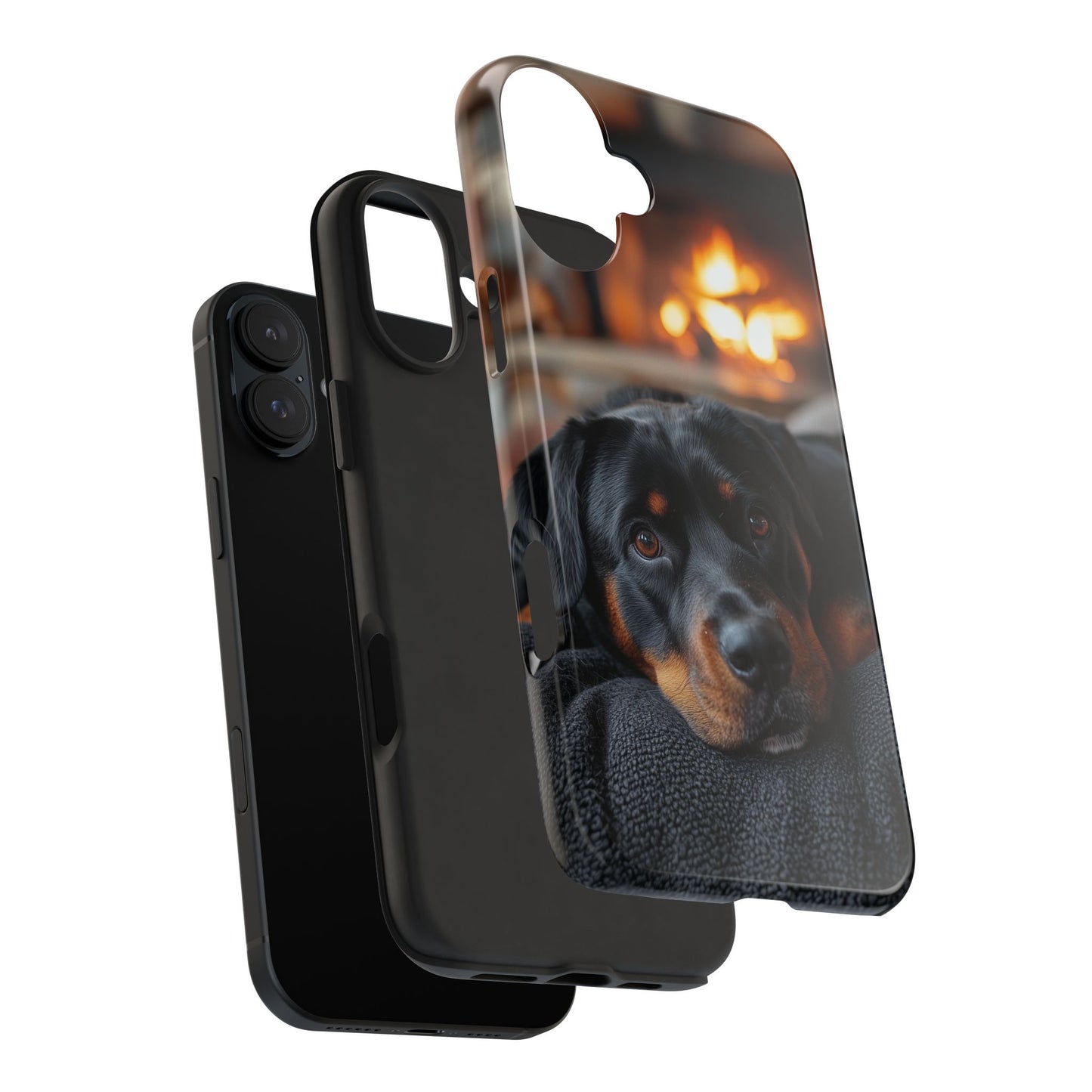 Warm Rottweiler by the Fireplace Samsung Galaxy Case – Rustic Charm for Dog Lovers