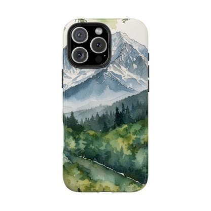 Watercolor Alpine Mountainscape - iPhone Case