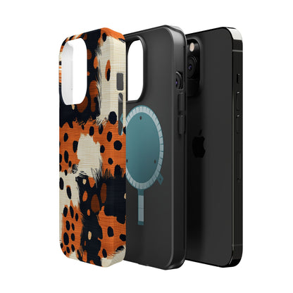 MagSafe iPhone Case: Cheetah Plaid – Brown & Black Pattern