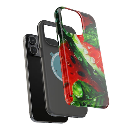 Juicy Watermelon & Mint MasSafe iPhone Case – Tough Dual-Layer, Vibrant Summer Design