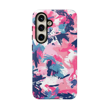 Vibrant Pink & Navy Abstract Splash – Samsung Galaxy Case