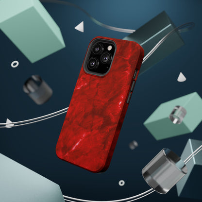 Bold Red Marble MagSafe iPhone Case – Luxe Design Meets Magnetic Precision