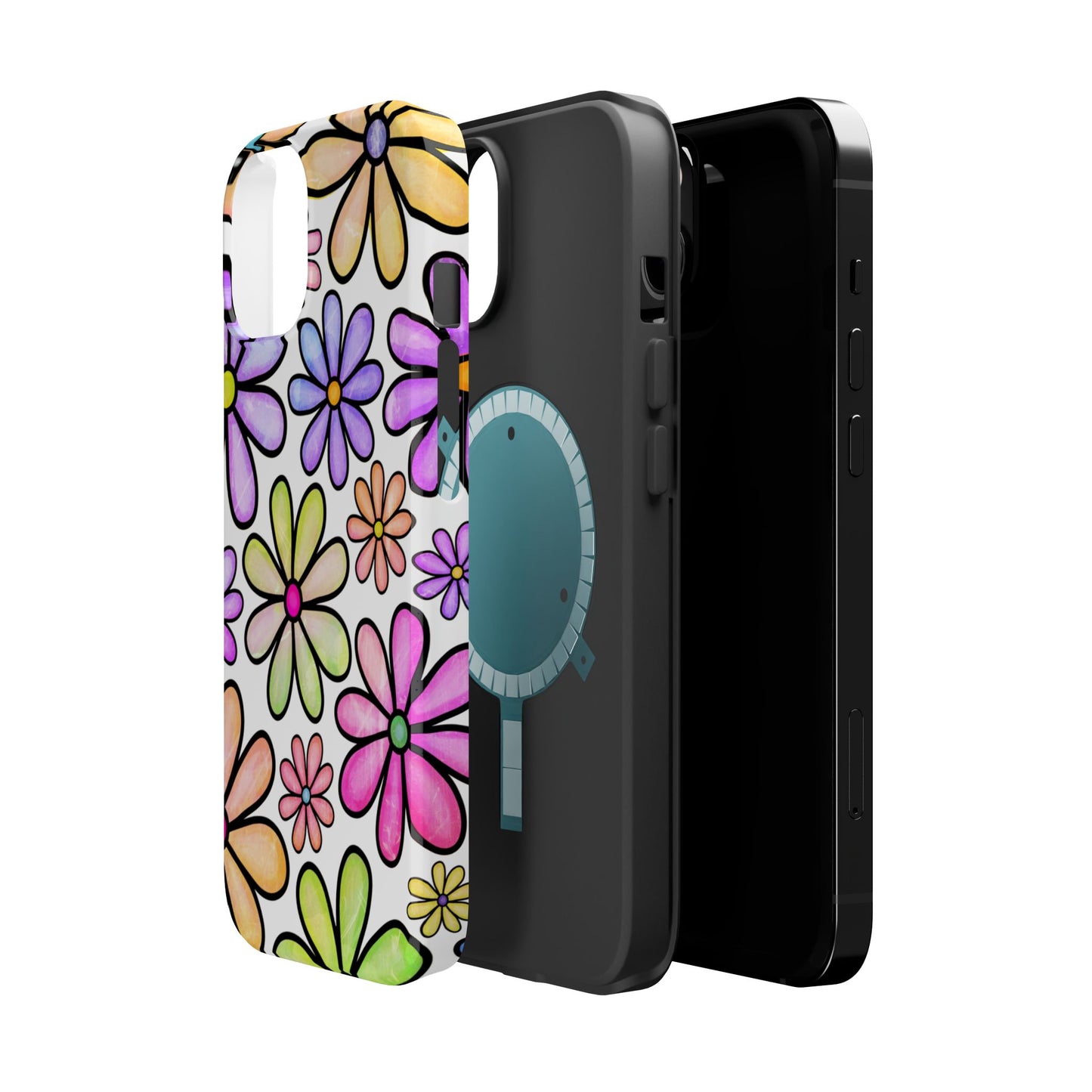 Pastel Daisy Dream MagSafe iPhone Case – Slim Profile, Glossy Finish