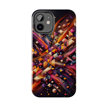 Geometric Galaxy iPhone Case - Abstract Cosmic Protective Cover - Retro Gamer