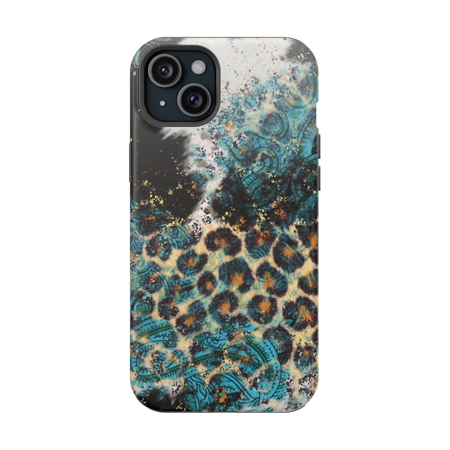 Turquoise Paisley Cowhide Leopard - MagSafe iPhone Series Case