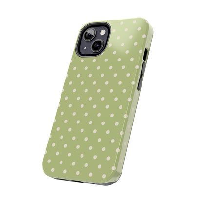 Sage Green Polka Dots – iPhone Case