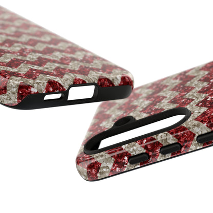 Copy of Sparkling Red & White Chevron – Glitter Illusion Samsung Galaxy Case