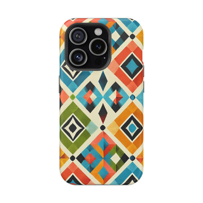 Harlequin Geometric MagSafe iPhone Case - Vibrant Abstract Protective Cover