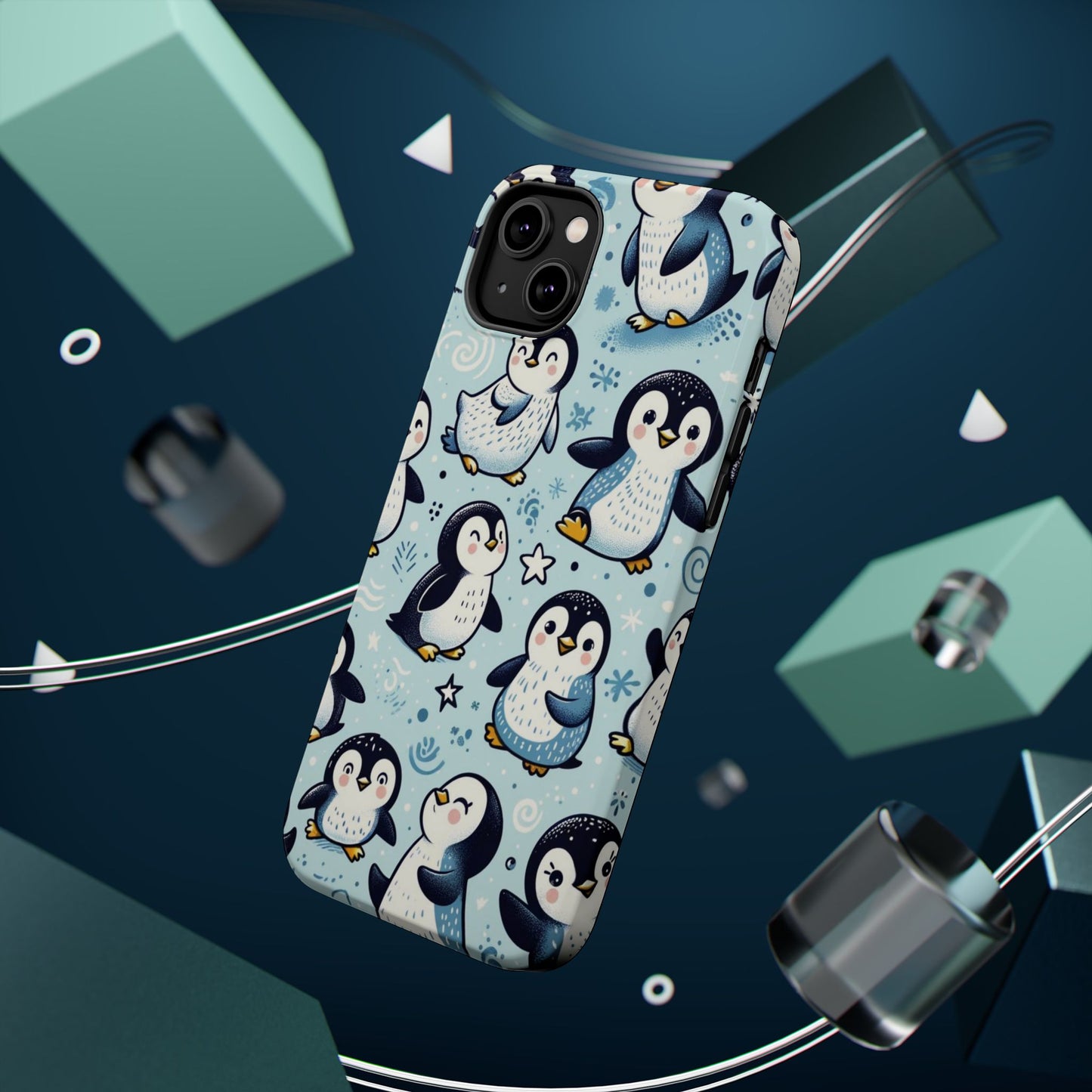 Cute Penguin Parade iPhone Case