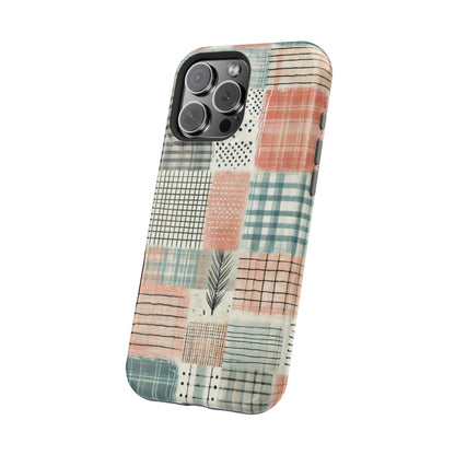 Rustic Patchwork MagSafe iPhone Case | Farmhouse Style & Shockproof