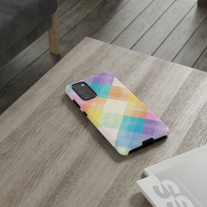 Pastel Plaid: Charming Watercolor Check Case for iPhone & Samsung Galaxy Phones