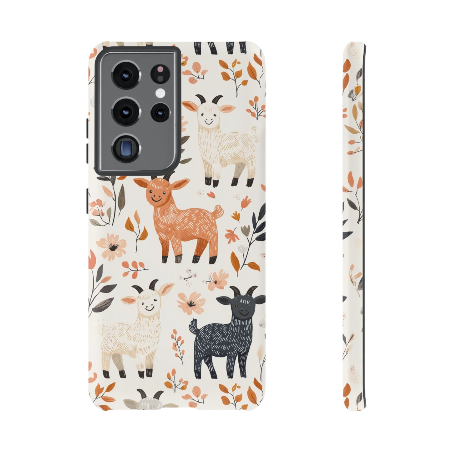 Samsung Galaxy Case: Smiley Goats & Dried Flowers – Vintage Charm