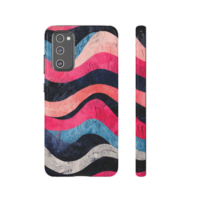 Abstract Wave Pattern Samsung Galaxy Case – Shockproof, Matte Finish, Dual-Layer Protection