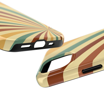 Earthy Retro Swirl iPhone Case – Dual-Layer Protection with 70s-Inspired Earth Tones