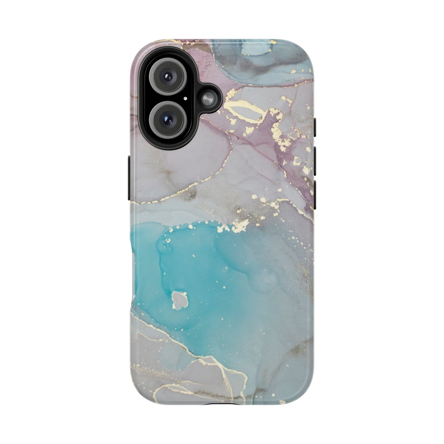 Sky Blue & Purple Marble Wave – iPhone Case with Fluid Swirl Pattern