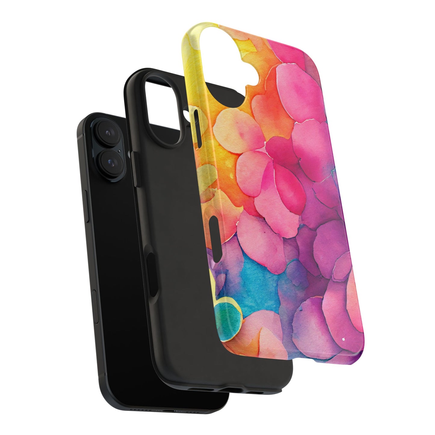 Sunset Petals Watercolor iPhone Case – Slim Design, Glossy Finish