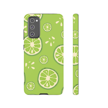 Zesty Lime Splash Tough Samsung Galaxy Case – Fresh Citrus Design, Dual - Layer Protection - BOGO Cases