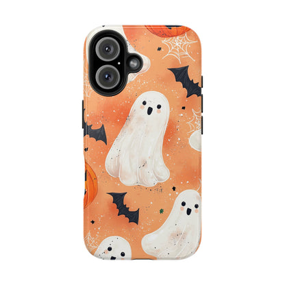 Spooky Cute Ghost iPhone Case – Halloween Ghosts, Pumpkins, Bats & Cobwebs Design