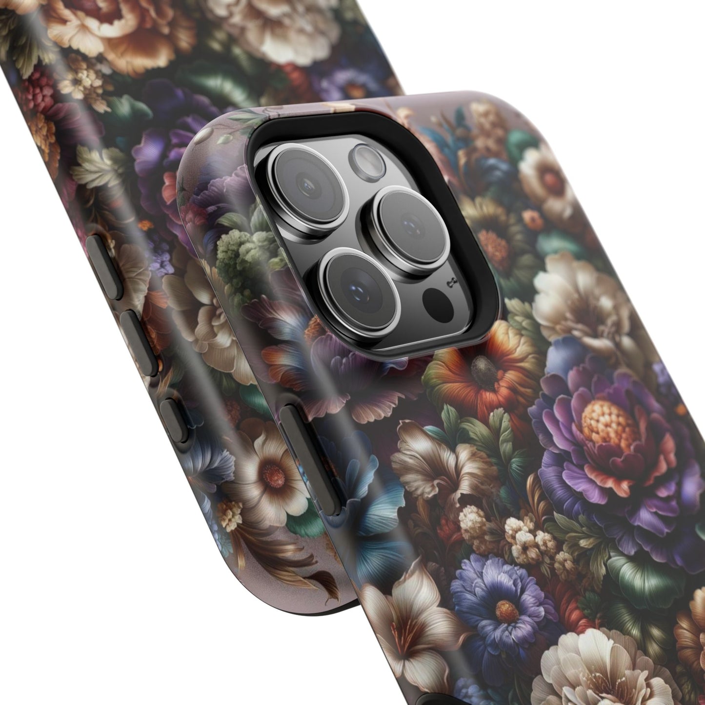 Floral Elegance MagSafe Compatible iPhone Case – Protective Dual-Layer Design with Vibrant Full-Wrap Print