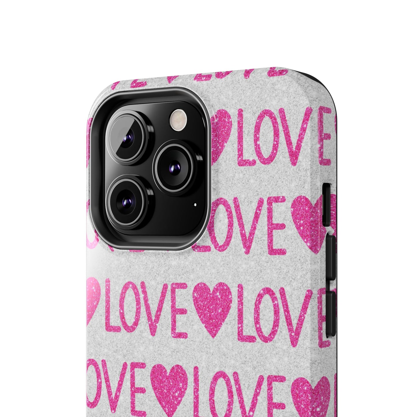 Pink Glitter Love Pattern – iPhone Series Case