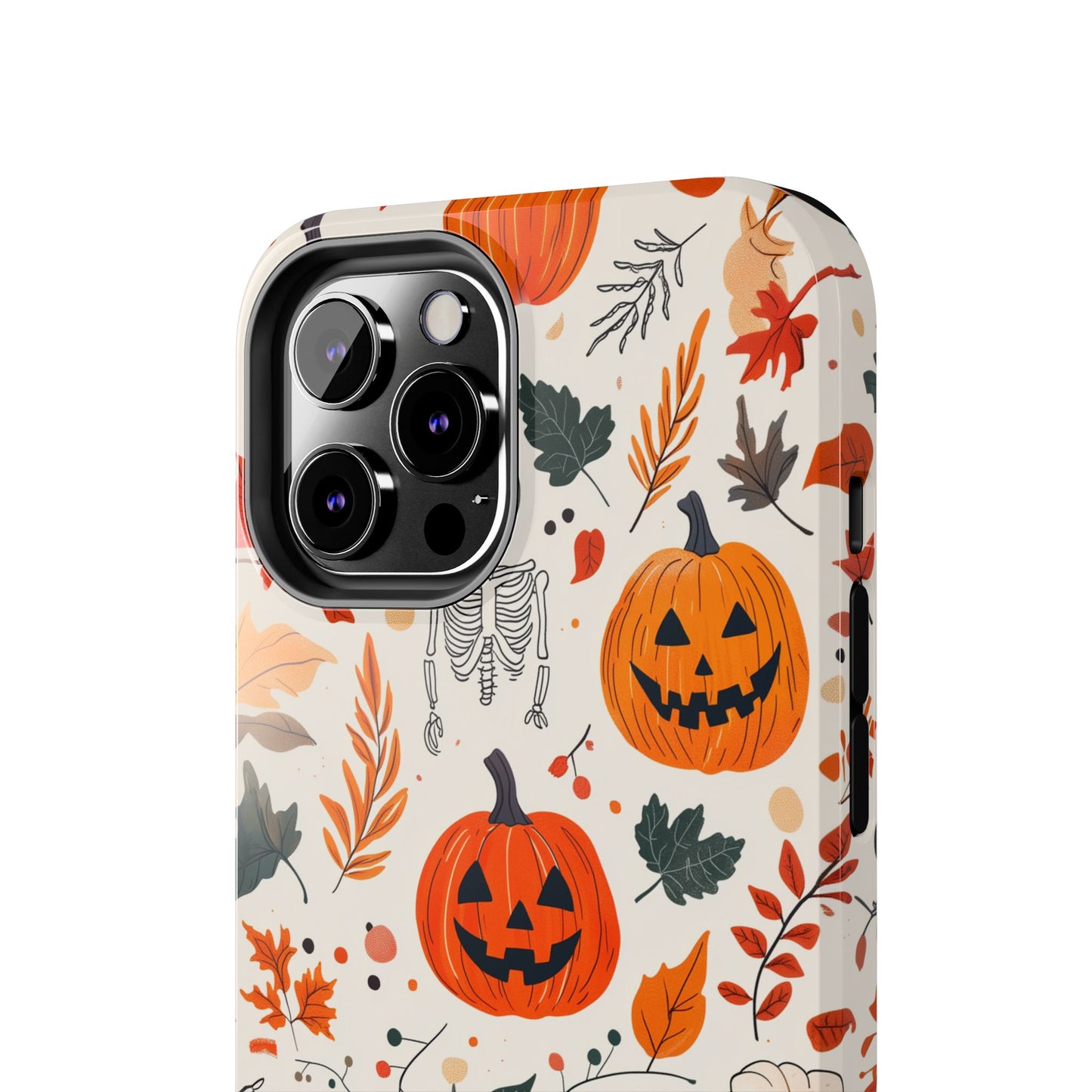 Halloween Pumpkin & Skeleton iPhone Case – Spooky Autumn Design