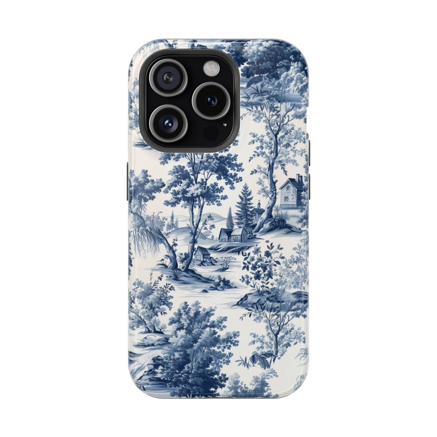 Vintage Charm Blue Toile iPhone Case