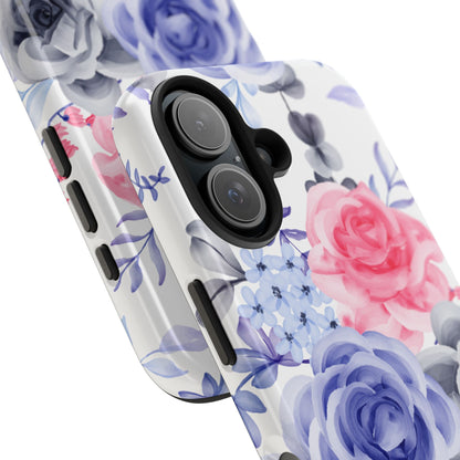 Elegant Blue Floral Watercolor Design – iPhone Case