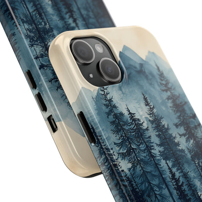 Misty Forest iPhone Case - Nature-Inspired Mountain Scene Protective Cover