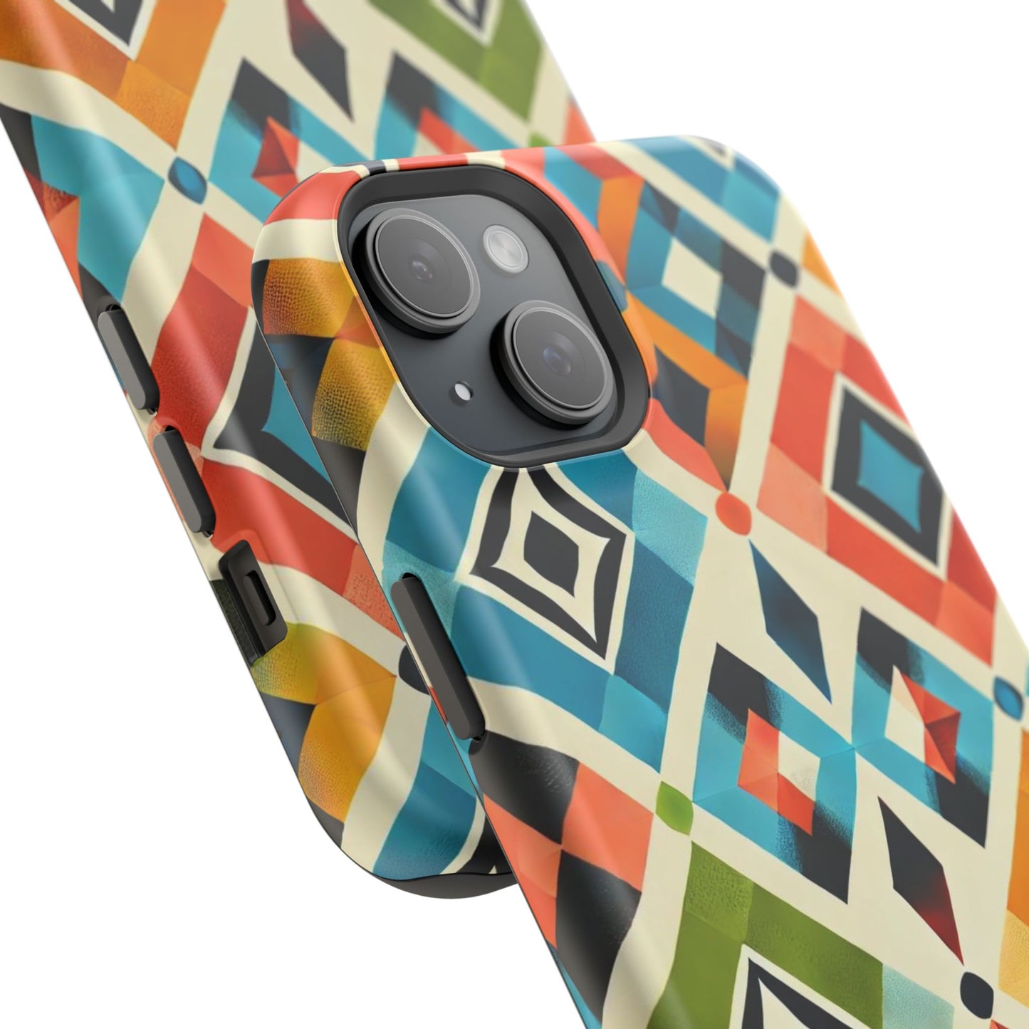 Harlequin Geometric MagSafe iPhone Case - Vibrant Abstract Protective Cover