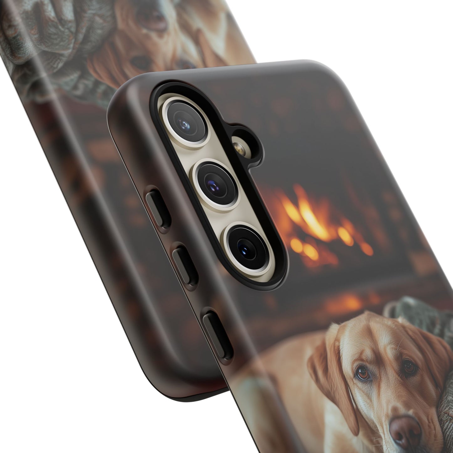 Cozy Labrador by Fireplace Samsung Galaxy Case – Rustic Cabin Protective Cover