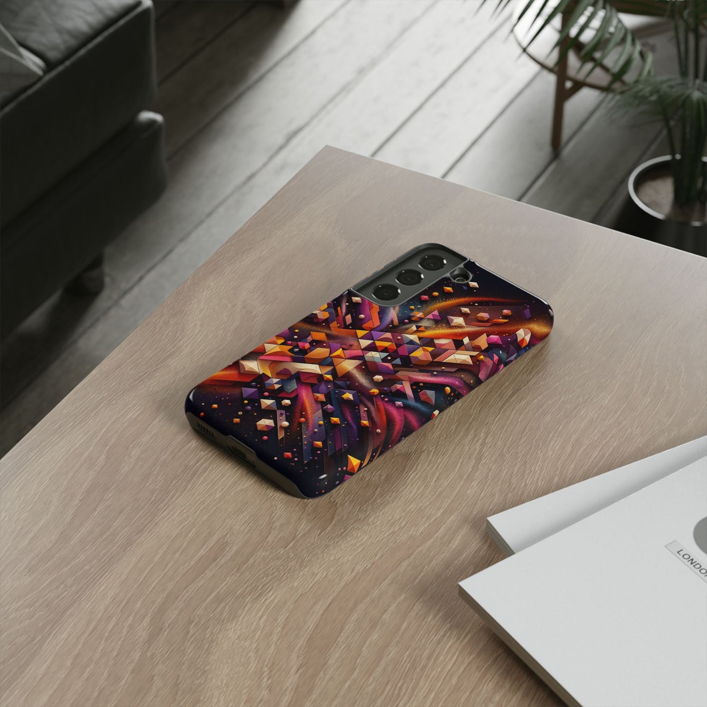 Vibrant Geometric Case | Futuristic Cosmic Art