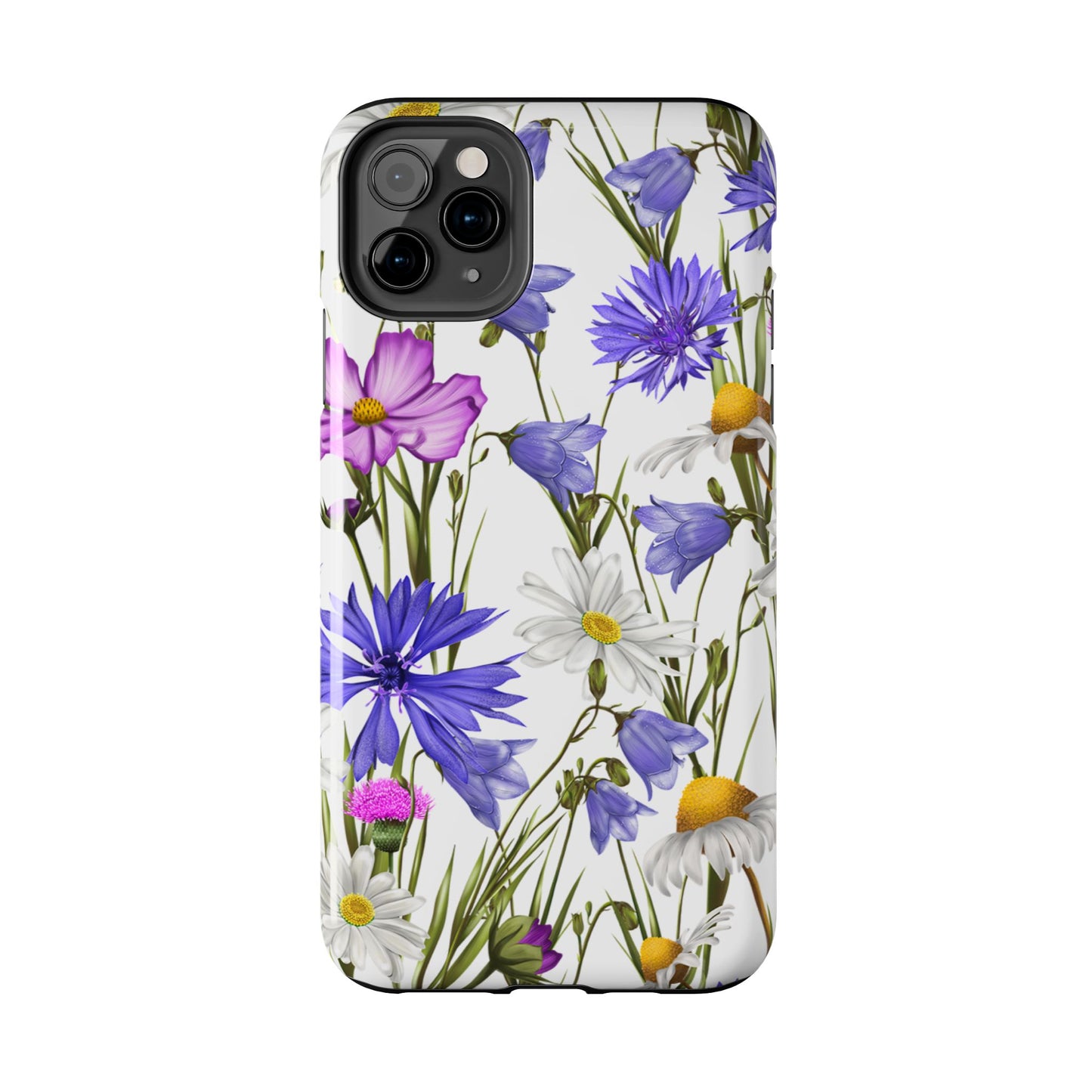 Wildflower Meadow iPhone Case – Purple, Blue, and White Floral Design