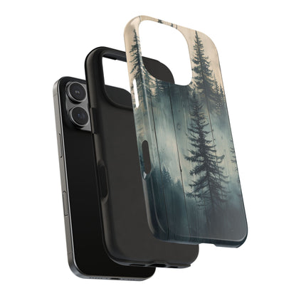 Misty Pine Forest Iphone Case - Nature-Inspired Wood Design Protective Cover