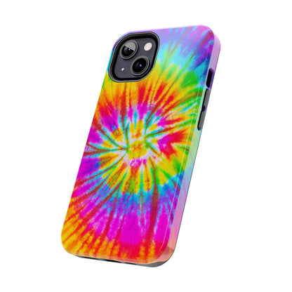 Rainbow Spiral Tie-Dye iPhone Case – Bright & Retro Design