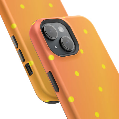 Sunset Gradient Polka Dots MagSafe iPhone Case – Shockproof, Matte Finish, Dual-Layer Protection