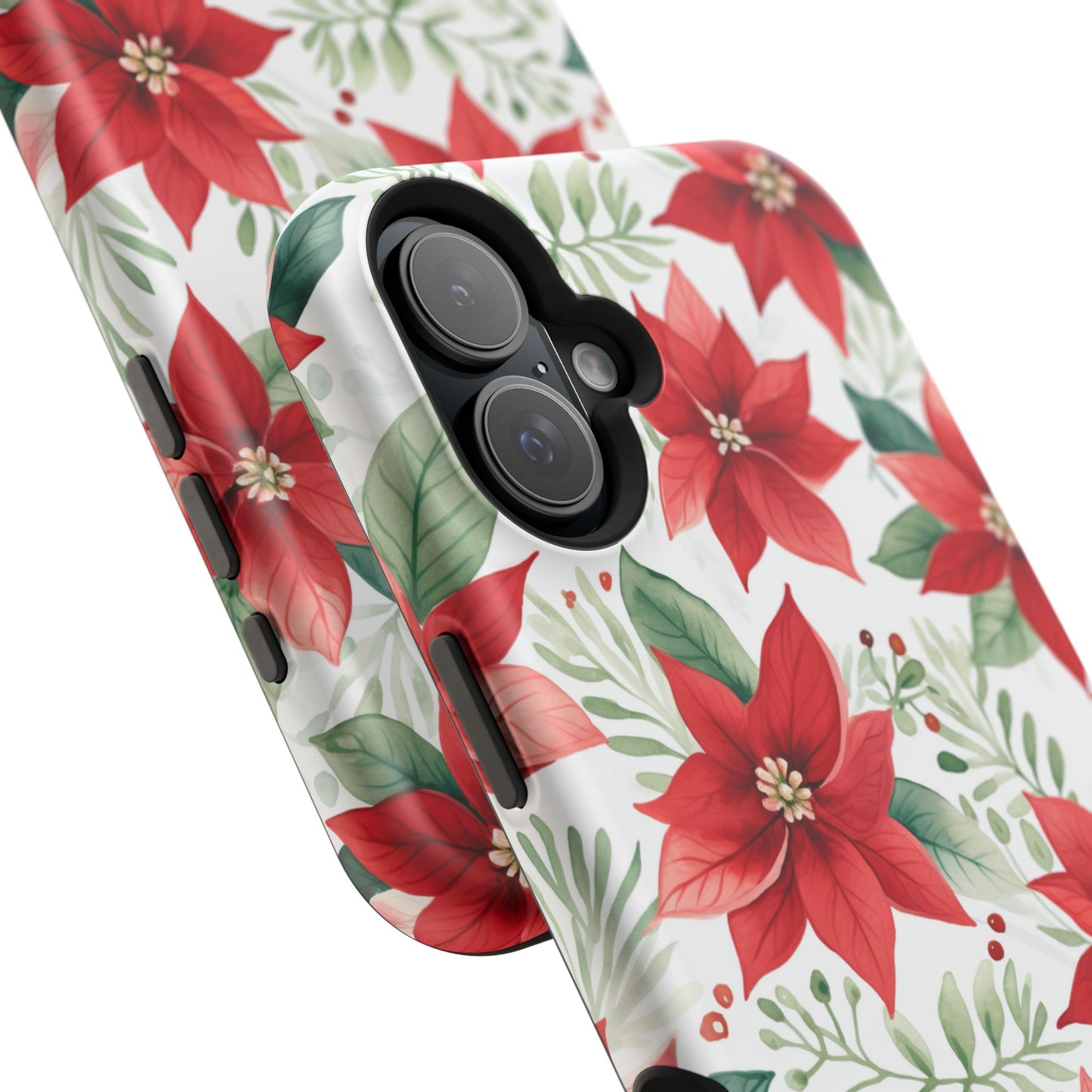 Festive Poinsettia Holiday Pattern – MagSafe iPhone Series Case