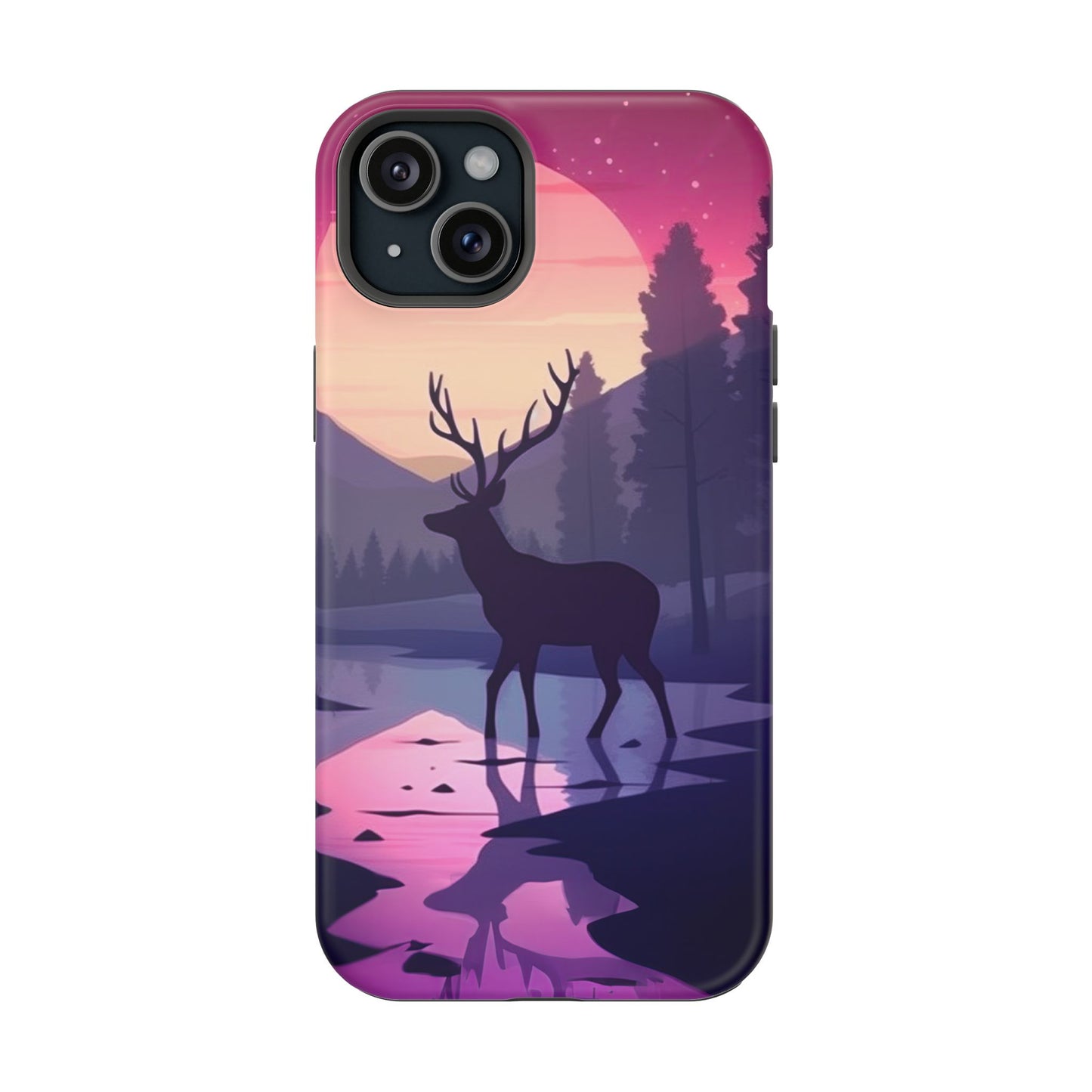 Twilight Elegance: Stag Reflection – MagSafe iPhone Case