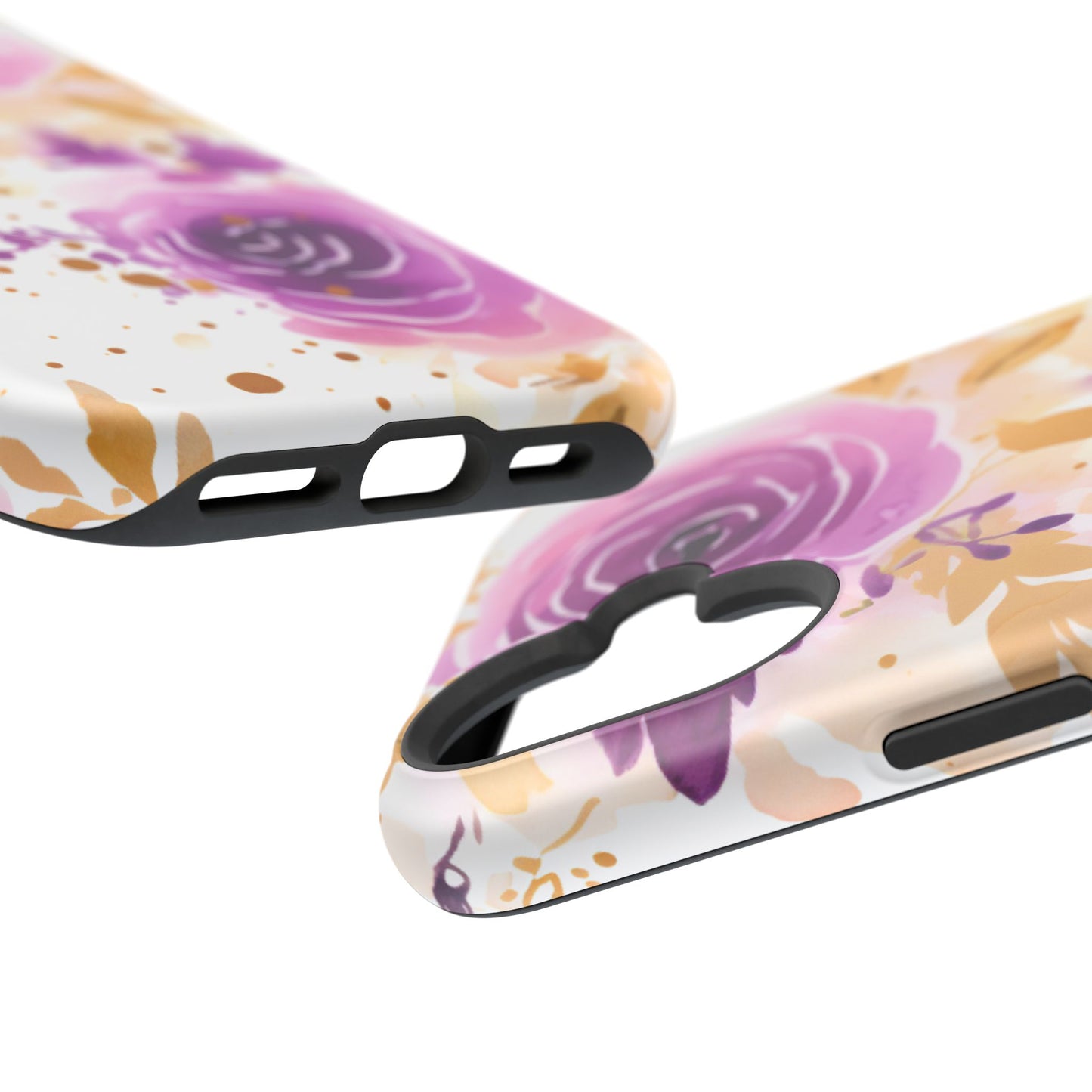 Soft Purple & Gold Floral Splash - MagSafe iPhone Series Case