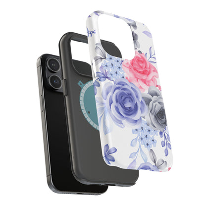 Elegant Blue Floral Watercolor Design – MagSafe iPhone Case