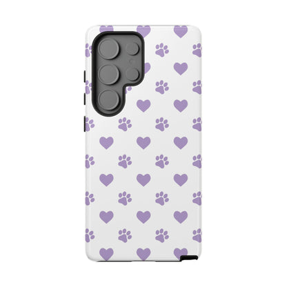 Paw Prints & Hearts – Samsung Galaxy Case, Cute and Durable Design